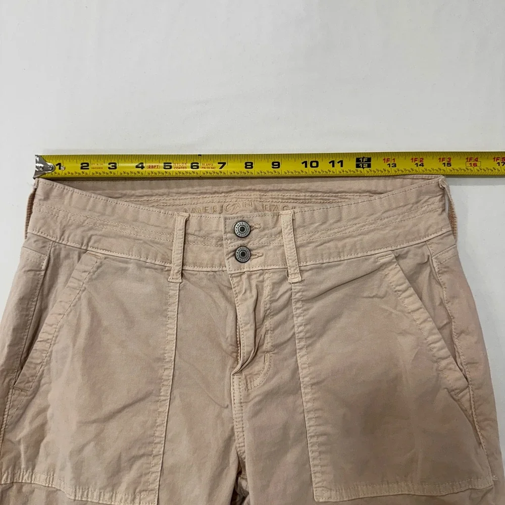 American‎ Eagle Cargo Pants Women 4 Tan Stretch Utility Pockets | Gorpcore